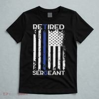 Thin Blue Line Retired Police Sergeant Retirement Gift T-Shirt thumb 5