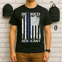 Thin Blue Line Retired Police Sergeant Retirement Gift T-Shirt thumb 6
