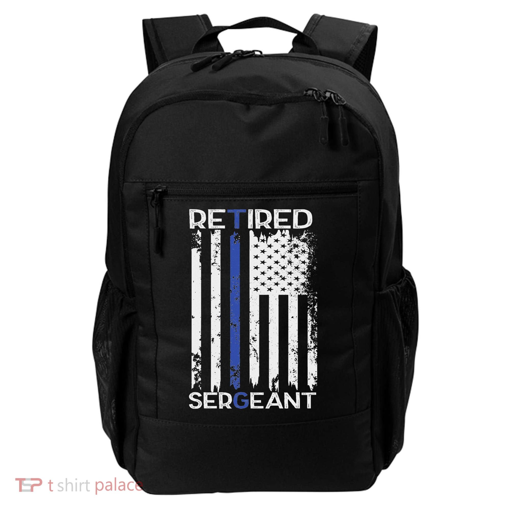 Thin Blue Line Retired Police Sergeant Retirement Gift Backpack