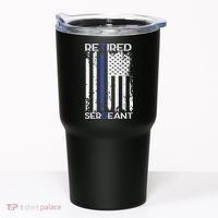 Thin Blue Line Retired Police Sergeant Retirement Gift Tumbler thumb 0