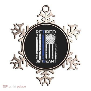 Thin Blue Line Retired Police Sergeant Retirement Gift Ornament