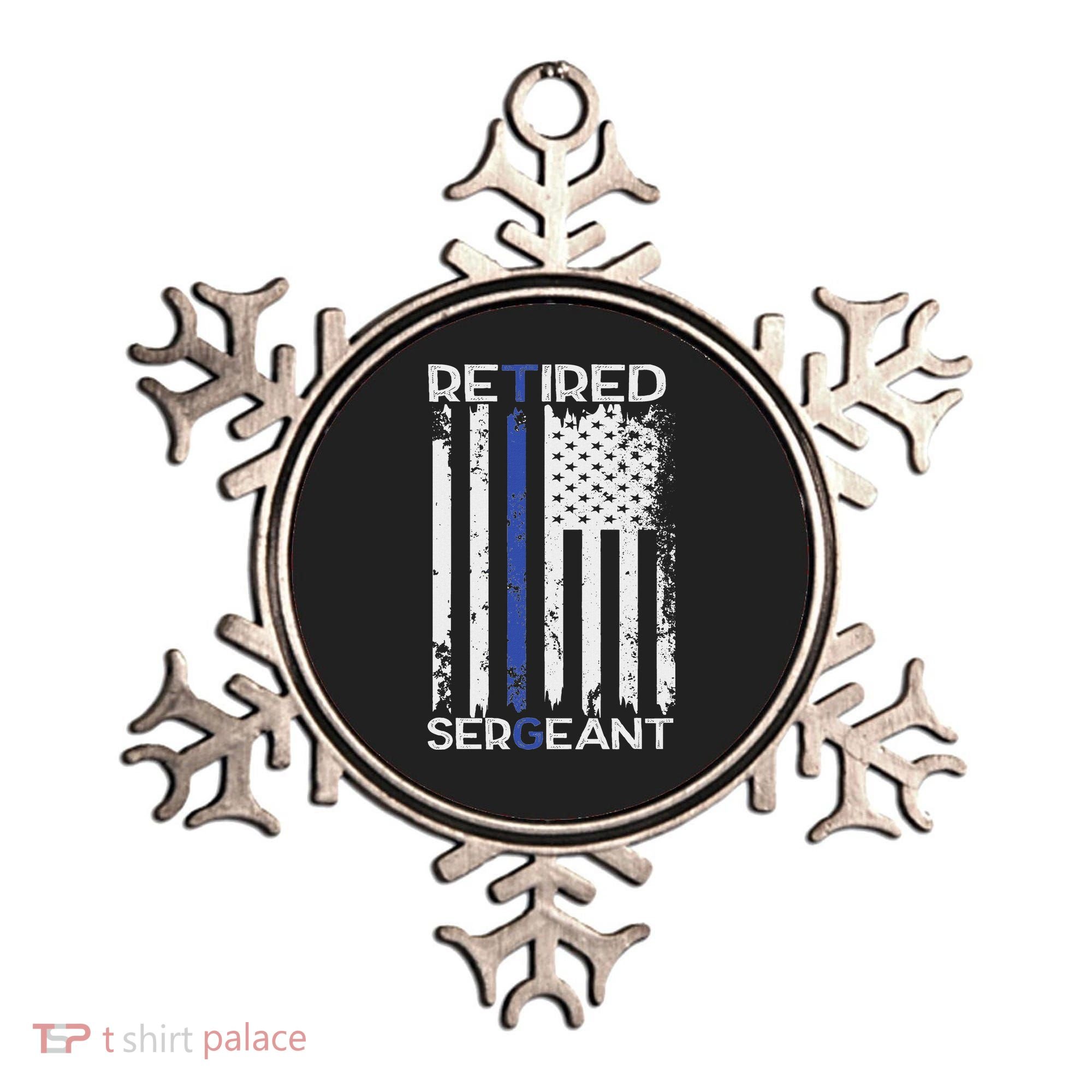 Thin Blue Line Retired Police Sergeant Retirement Gift Ornament