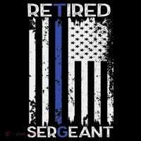 Thin Blue Line Retired Police Sergeant Retirement Gift Ornament thumb 1