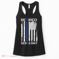 Thin Blue Line Retired Police Sergeant Retirement Gift Women's Tank Top thumb 0