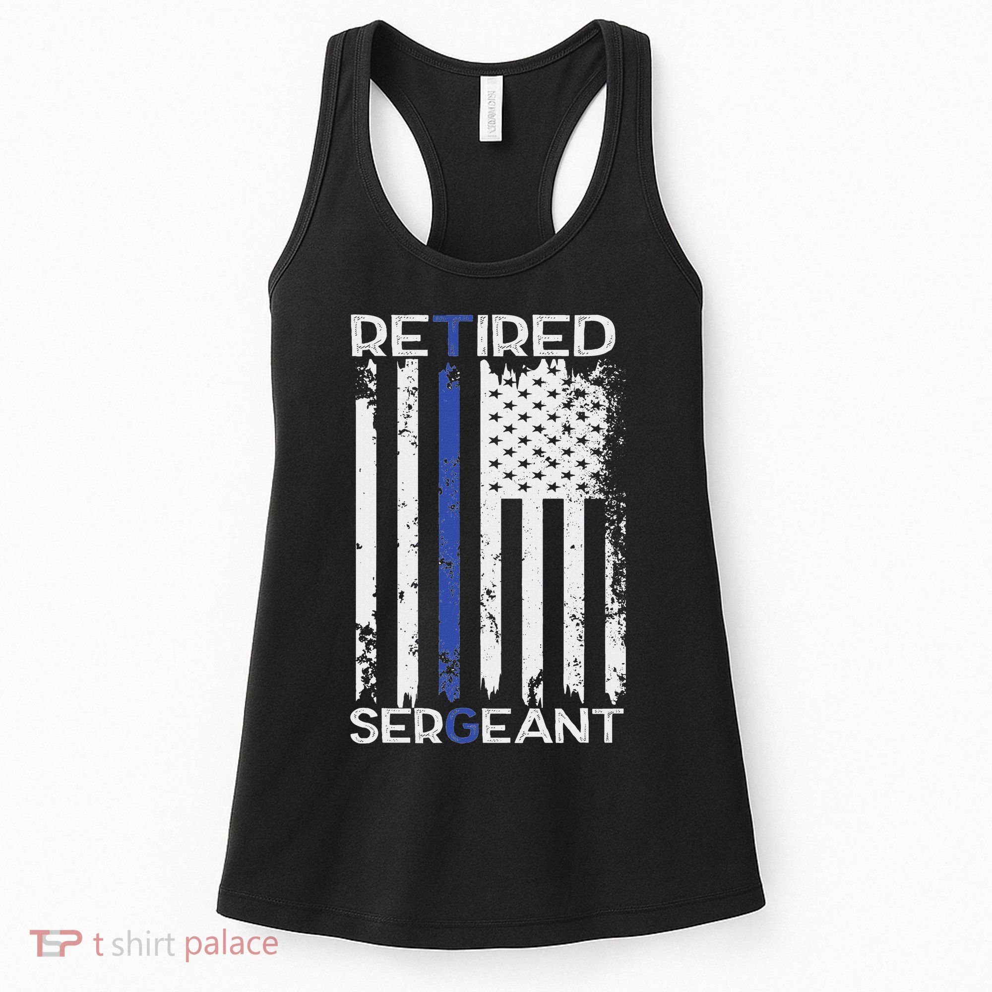 Thin Blue Line Retired Police Sergeant Retirement Gift Women's Tank Top