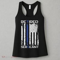 Thin Blue Line Retired Police Sergeant Retirement Gift Women's Tank Top thumb 3