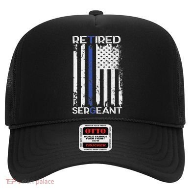 Thin Blue Line Retired Police Sergeant Retirement Gift Hat