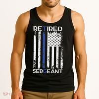 Thin Blue Line Retired Police Sergeant Retirement Gift Tank Top thumb 3