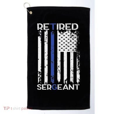 Thin Blue Line Retired Police Sergeant Retirement Gift Golf Towel