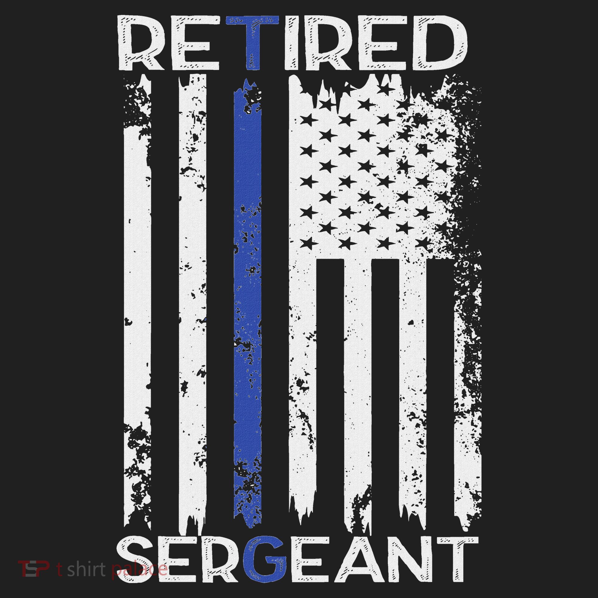 Thin Blue Line Retired Police Sergeant Retirement Gift Golf Towel