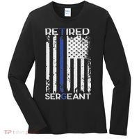 Thin Blue Line Retired Police Sergeant Retirement Gift Women's Long Sleeve Shirt thumb 0