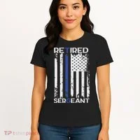 Thin Blue Line Retired Police Sergeant Retirement Gift Women's T-Shirt thumb 4