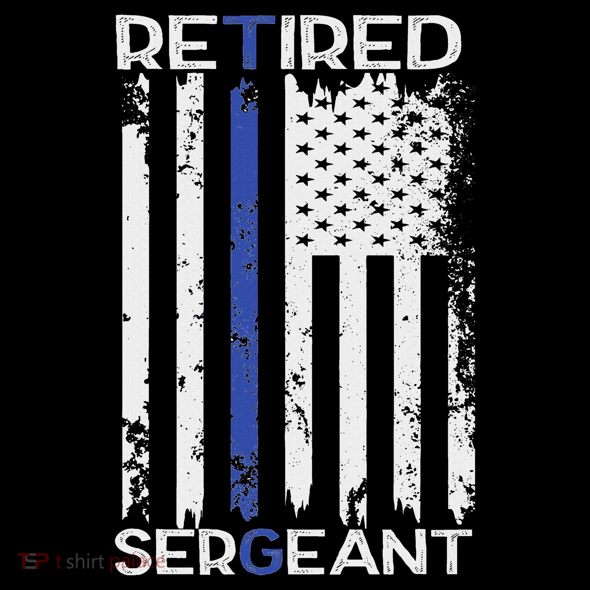 Thin Blue Line Retired Police Sergeant Retirement Gift Women's T-Shirt