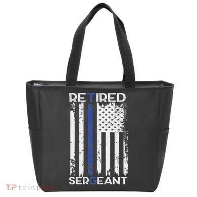 Thin Blue Line Retired Police Sergeant Retirement Gift Tote Bag