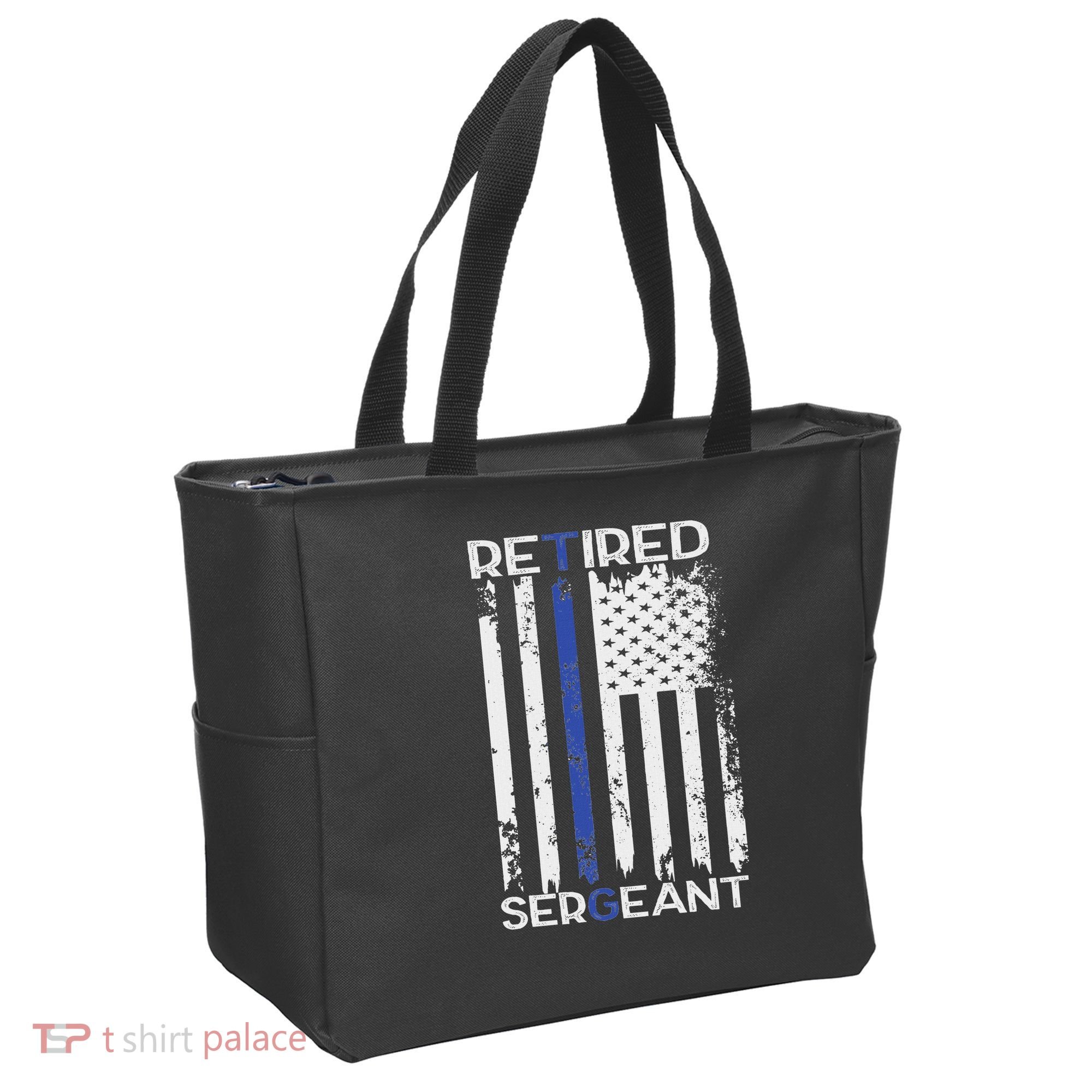 Thin Blue Line Retired Police Sergeant Retirement Gift Tote Bag