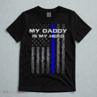 Thine Blue Line Flag My Daddy My Hero Police Son or Daughter T-Shirt thumb 5