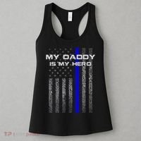 Thine Blue Line Flag My Daddy My Hero Police Son or Daughter Women's Tank Top thumb 3