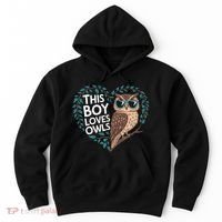This Boy Loves Owls Cute Owl Valentines Day Hoodie thumb 0