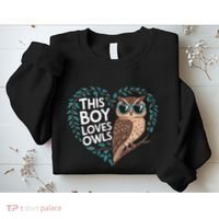 This Boy Loves Owls Cute Owl Valentines Day Sweatshirt thumb 2