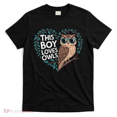 This Boy Loves Owls Cute Owl Valentines Day T-Shirt