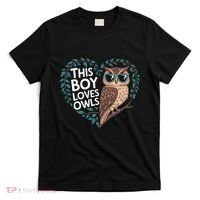 This Boy Loves Owls Cute Owl Valentines Day T-Shirt thumb 0