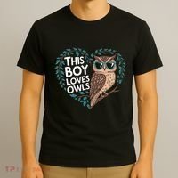 This Boy Loves Owls Cute Owl Valentines Day T-Shirt thumb 3
