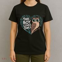 This Boy Loves Owls Cute Owl Valentines Day T-Shirt thumb 4