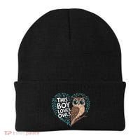 This Boy Loves Owls Cute Owl Valentines Day Beanie thumb 0