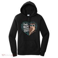 This Boy Loves Owls Cute Owl Valentines Day Women's Hoodie thumb 0