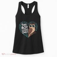 This Boy Loves Owls Cute Owl Valentines Day Women's Tank Top thumb 0
