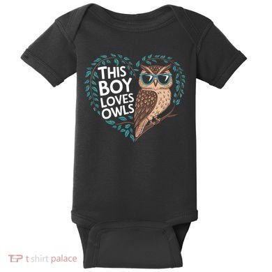 This Boy Loves Owls Cute Owl Valentines Day Baby Bodysuit