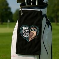 This Boy Loves Owls Cute Owl Valentines Day Golf Towel thumb 2