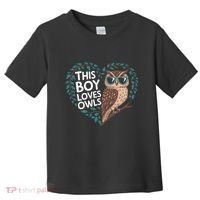 This Boy Loves Owls Cute Owl Valentines Day Toddler T-Shirt thumb 0