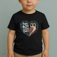 This Boy Loves Owls Cute Owl Valentines Day Toddler T-Shirt thumb 2