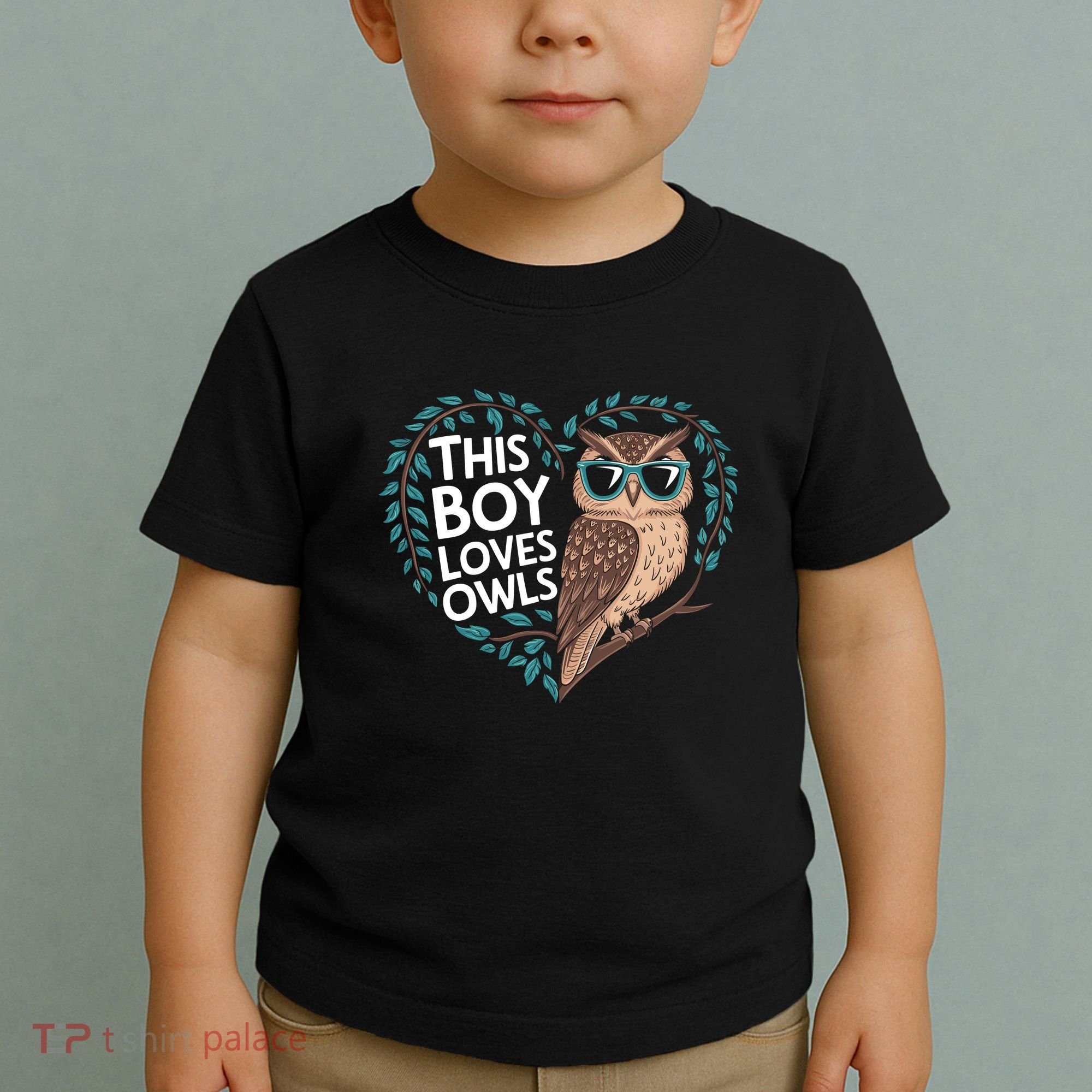This Boy Loves Owls Cute Owl Valentines Day Toddler T-Shirt