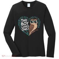 This Boy Loves Owls Cute Owl Valentines Day Women's Long Sleeve Shirt thumb 0