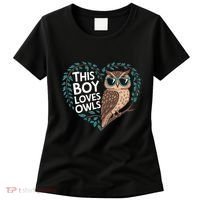 This Boy Loves Owls Cute Owl Valentines Day Women's T-Shirt thumb 0