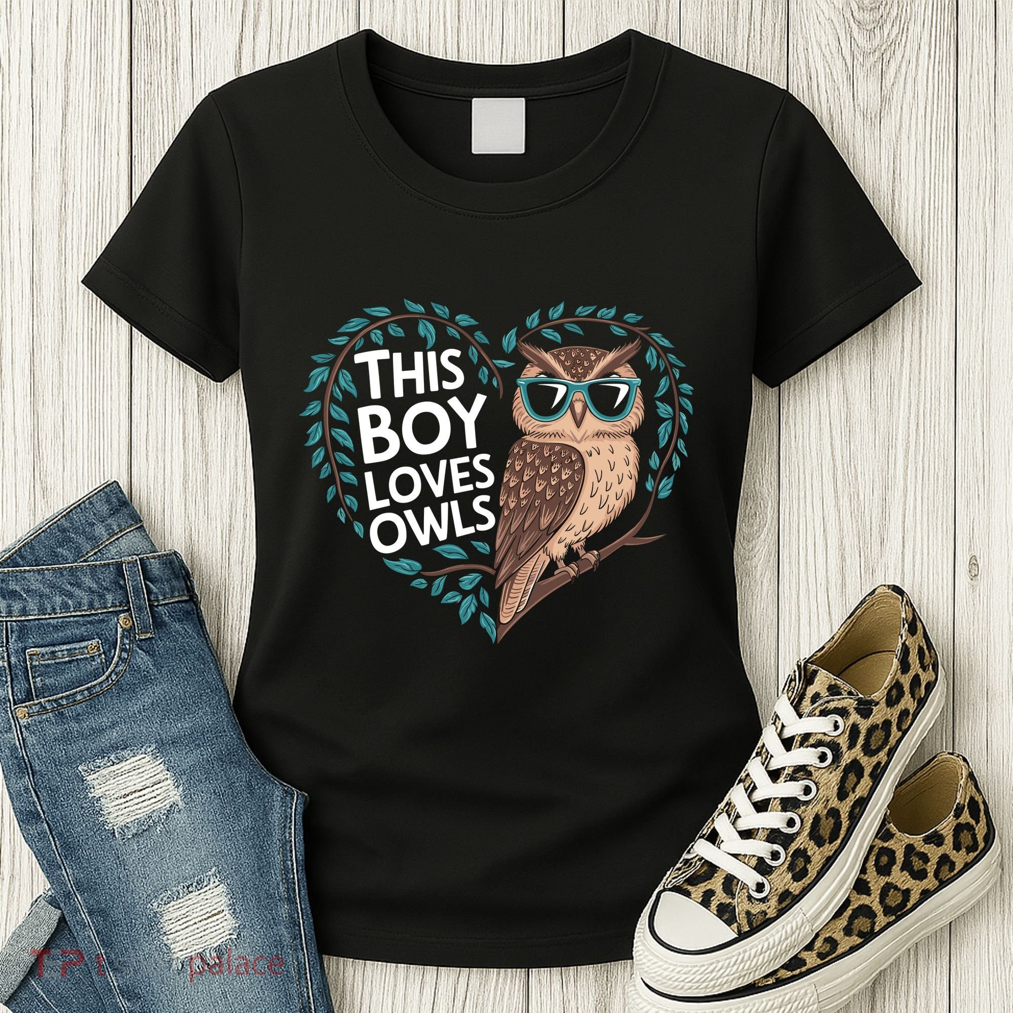 This Boy Loves Owls Cute Owl Valentines Day Women's T-Shirt