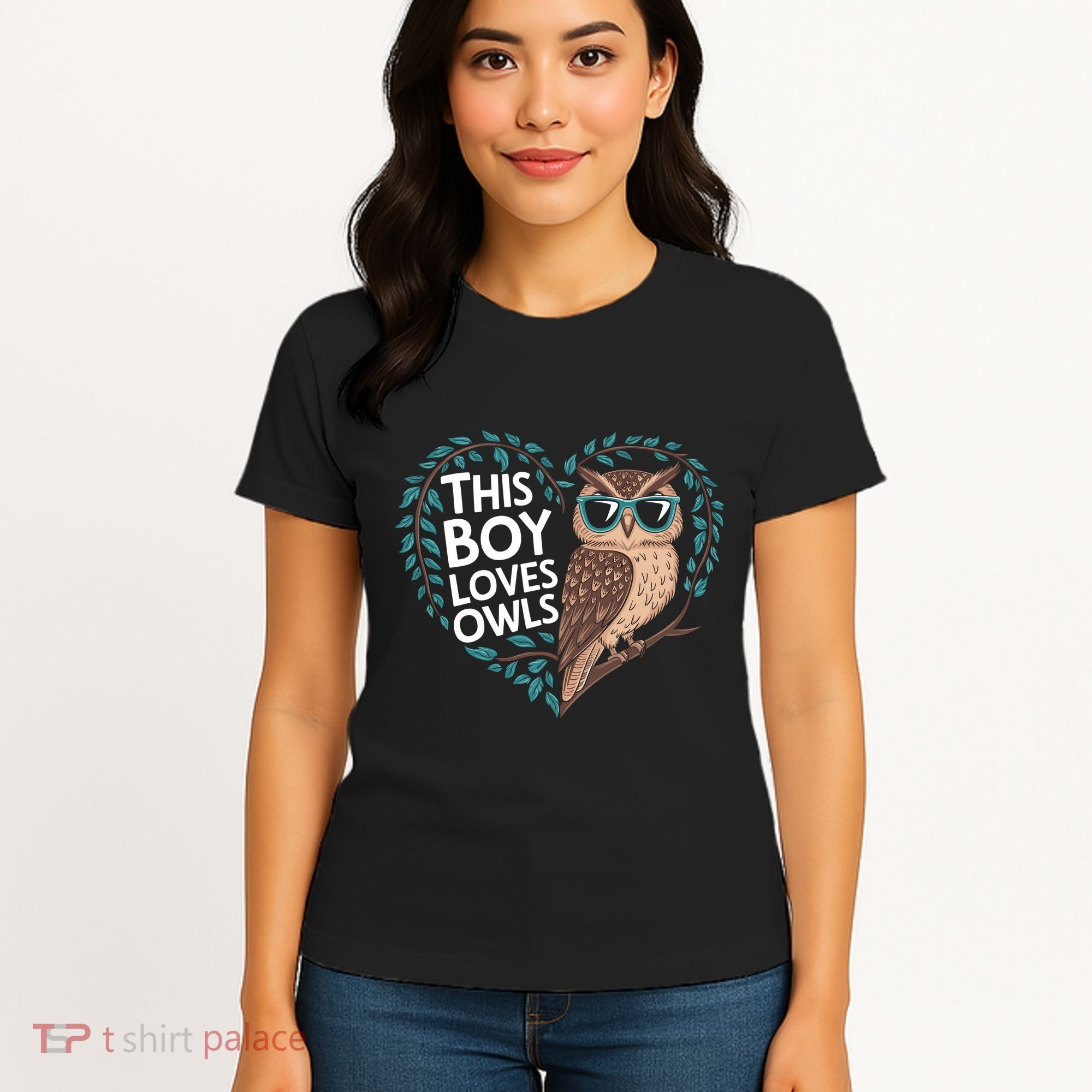 This Boy Loves Owls Cute Owl Valentines Day Women's T-Shirt