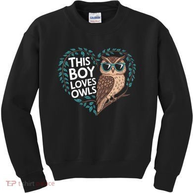 This Boy Loves Owls Cute Owl Valentines Day Kids Sweatshirt