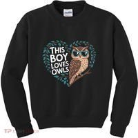 This Boy Loves Owls Cute Owl Valentines Day Kids Sweatshirt thumb 0