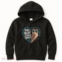 This Boy Loves Owls Cute Owl Valentines Day Kids Hoodie thumb 0