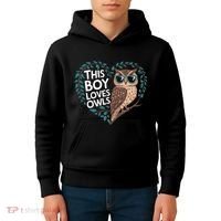 This Boy Loves Owls Cute Owl Valentines Day Kids Hoodie thumb 4