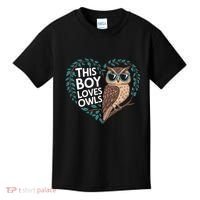 This Boy Loves Owls Cute Owl Valentines Day Kids T-Shirt thumb 0