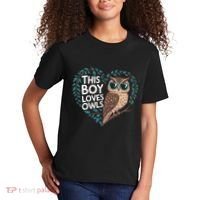 This Boy Loves Owls Cute Owl Valentines Day Kids T-Shirt thumb 2