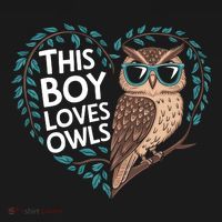 This Boy Loves Owls Cute Owl Valentines Day Kids T-Shirt thumb 4