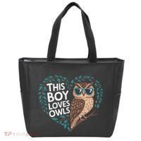 This Boy Loves Owls Cute Owl Valentines Day Tote Bag thumb 0