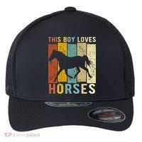 This Boy Loves Horses Horse Flexfit Unipanel Trucker Cap thumb 0