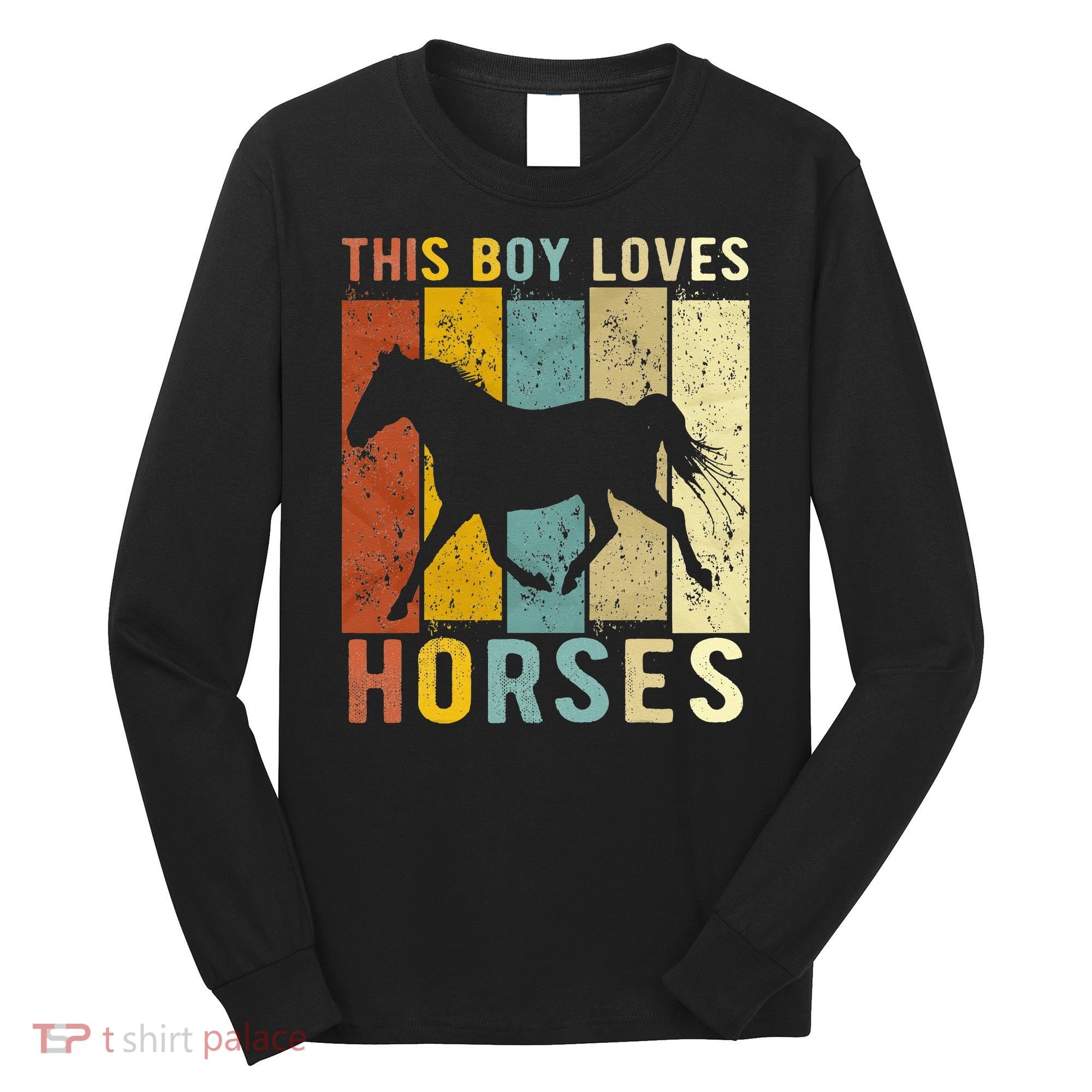 This Boy Loves Horses Horse Long Sleeve Shirt