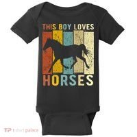 This Boy Loves Horses Horse Baby Bodysuit thumb 0
